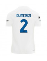 Inter Milan Denzel Dumfries #2 Venkovní Dres 2023-24 Krátký Rukáv